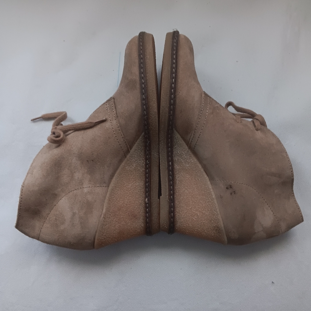 J Crew Italy Womens 6 Tan Suede Wedge Ankle Bootie Boot Shoe Crepe Sole - Picture 8 of 16